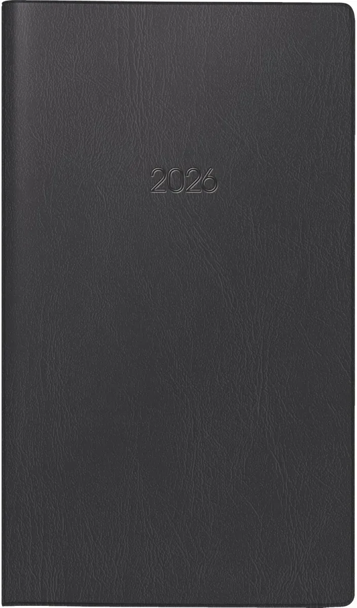 Brunnen Wochen-Sichtkalender 755 15,3x8,7cm 1 Woche/2 Seiten Kunststoff schwarz 2026