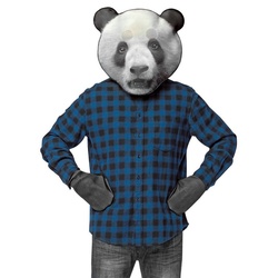 Rast Imposta Verkleidungsmaske Panda Accessoire Set, Maske und Tatzen als schnelle und einfache Verkleidung! schwarz