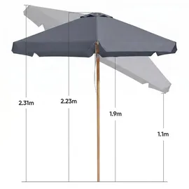 Sekey Balkonschirm Ø 200 cm Grau