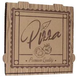 DayBays 100 Stk. Pizza-Karton 40x40x4 cm  Braun Kraftpapier bedruckt mit Pizza-Motiv