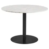 Actona Coburg Guangxi-Marmor rund weiß / matt schwarz 105 x 75 x 105 cm
