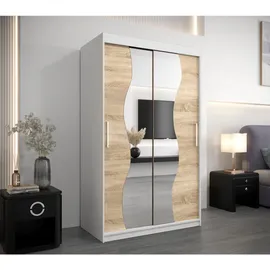 abiks möbel Schwebetürenschrank MADRYT 120 x 200 x 62 cm Weiß