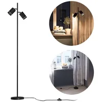 Linovum TAVIRA Stehlampe schwarz 2-flammig - Standleuchte modern mit