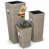 DEUBA Blumentopf 3er Set 30 x 30 x 30 cm Creme