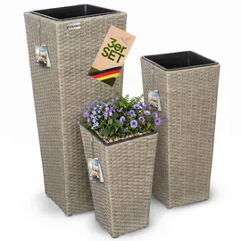 DEUBA Blumentopf 3er Set 30 x 30 x 30 cm Creme