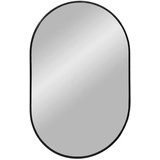 XXXLutz Wandspiegel, Schwarz, Metall, Glas, oval, 80x50x3 cm,