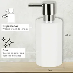 Spirella Seifenspender "Tube" | mit Pumpe | Flüssigseifen-Spender | Porzellan | 300ml | Langliebig und Robust | Weiß