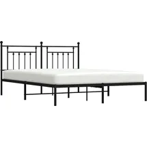 vidaXL Bettgestell mit Kopfteil Metall Schwarz 183x213 cm