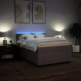 vidaXL Boxspringbett 140 x 200 cm Taupe