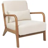 Beliani Sessel, Creme, Hellbraun, 65x78x80 cm, Wohnzimmer, Sessel, Polstersessel