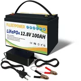 LiFePO4 Batterie 12.8V 100Ah Lithium Akku, wiederaufladbare 4000+ Deep-cycle-batterien mit 100A BMS, für solaranlage wohnmobil,solarspeicher, Camping