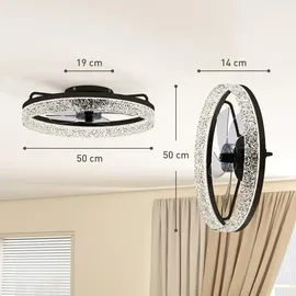 Homcom Deckenventilator 50 cm Deckenventilator Schwarz