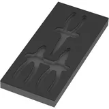 WERA 05137384001 9884 Schaumstoffeinlage KNIPEX Zangen Set VDE 1, ohne Werkzeug, - schwarz/grau, für Tool Rebel Werkstattwagen