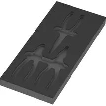WERA 05137384001 9884 Schaumstoffeinlage KNIPEX Zangen Set VDE 1, ohne Werkzeug, - schwarz/grau, für Tool Rebel Werkstattwagen