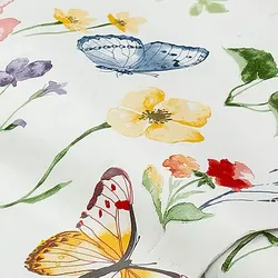Abwaschbare Tischwäsche/Wachstuch "Blumenwiese", natur-color
