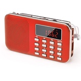 PRUNUS L-218AM Portables Mini Radio AM(MW)/UKW FM/TF Card/USB/MP3, 1200mAh Akku. Geschäfte und Sendestationen [NUR automatisch].