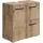 Badplaats B.V. Badplaats Waschbeckenunterschrank Mars 60 x 30 cm Kastanien Eiche - Stehender Badezimmerschrank mit 2 Türen und 1 Schublade