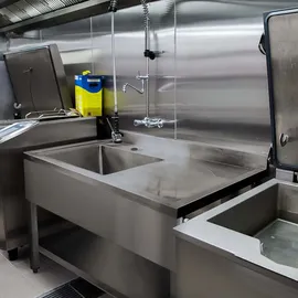 MONSTER SHOP Gastrospüle 1 Becken links Einbau Edelstahl Handbetätigung 1000 x 500 mm