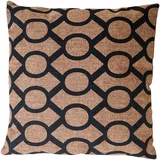 Mendler Deko-Kissen Kreise 45 x 45 cm Braun Schwarz