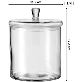 LUXENTU Keksdose transparent 15 cm 1,5 l