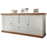 furn.design Sideboard weiß Pinie und Eiche Wotan Landhaus Kommode 210 x 91 cm