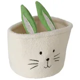 Boltze GRUPPE GmbH Babyspiegel Korb aus Stoff, für Kleinigkeiten NIKKEL mit Hasenmotiv beige
