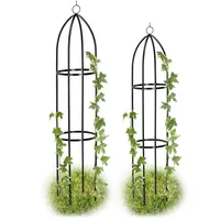 Relaxdays Rankturm 2er Set 149 x 29 cm Schwarz