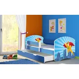 luxusbetten24 Kinderbett Dream, mit verschiedenen Motiven blau 70 cm x 140 cm