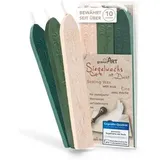gravurART Siegellack 0480, elfenbein, perlgrün, dunkelgrün, mit Docht, 40g, flexibel, 3 Stangen