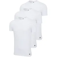 adidas Herren T-Shirt, 3er Pack - Crew Neck Shirt, Active Core Cotton einfarbig, Weiß S