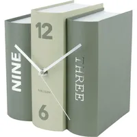 Karlsson Karlsson, Tischuhr, Table clock Book green tones paper,