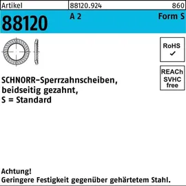 SCHNORR Sperrzahnscheibe R 88120 beids.gez. S12 x 18 x 1,1 500 Stück