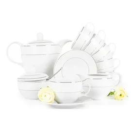 Konsimo Amelia Kaffeeservice 15-tlg. klassisch-stil weiß