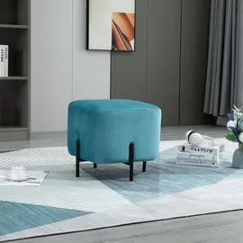 Homcom Fußhocker Fußstütze Gepolstert Polyester Stahl 44,5 x 44,5 x 41,5 cm - HOMCOM
