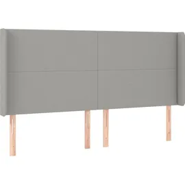 vidaXL Boxspringbett mit Matratze & LED Hellgrau 180x200 cm Stoff