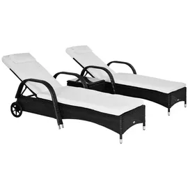 Outsunny Gartenliege 200 x 73 x 103 cm Schwarz