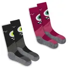 Meru Ski Kids 2Pack - Skisocken - Grey/Pink - 27/30