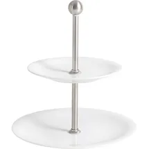 Kahla Update Étagère Mini 2tlg. weiß | weiße 2 Stöckige Etagere aus Porzellan