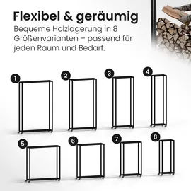 CLP Kaminholzregal Hilta Metall 40 x 25 x 100 cm schwarz