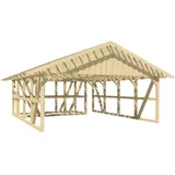 SKANHOLZ Skan Holz Carport Schwarzwald m. Dachlattung u. Abstellr. B 684 x 772 cm Natur