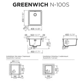 Schock Greenwich N-100S Einbau Puro + Excenterbetätigung