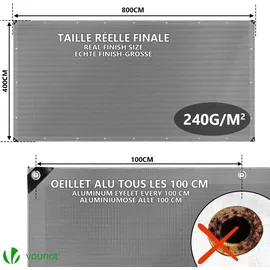 VOUNOT Abdeckplane 4 x 8 m Grau