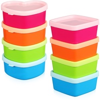 HEMOTON 8er- Set Frischhaltedosen mit Deckel Vorratsdosen Set Kunststoff Gefrierdosen Klein Plastik Dosen Set zur Aufbewahrung von Lebensmitteln (90 ml)