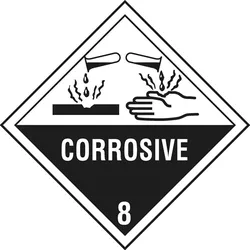Placard Kl. 8, Corrosive, 250x250mm