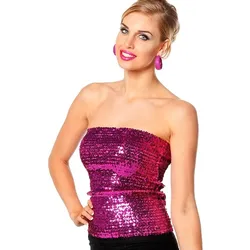 Pinkes Tiada Party Pailletten Top Rock - 38