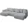 altdecor Ecksofa Cord 6-Sitzer Grau