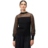 Zero Pullover mit transparenten Ärmeln 36, Black Beauty | 36