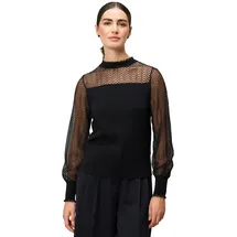 Zero Pullover mit transparenten Ärmeln 36, Black Beauty | 36