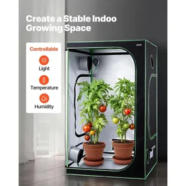 Vevor Growzelt 120 x 120 x 200 cm Grün/Schwarz