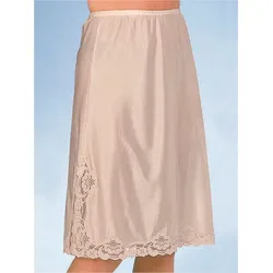 Unterrock, Damen, Gr. 42, beige (haut), 100% Polyester, unifarben, Röcke